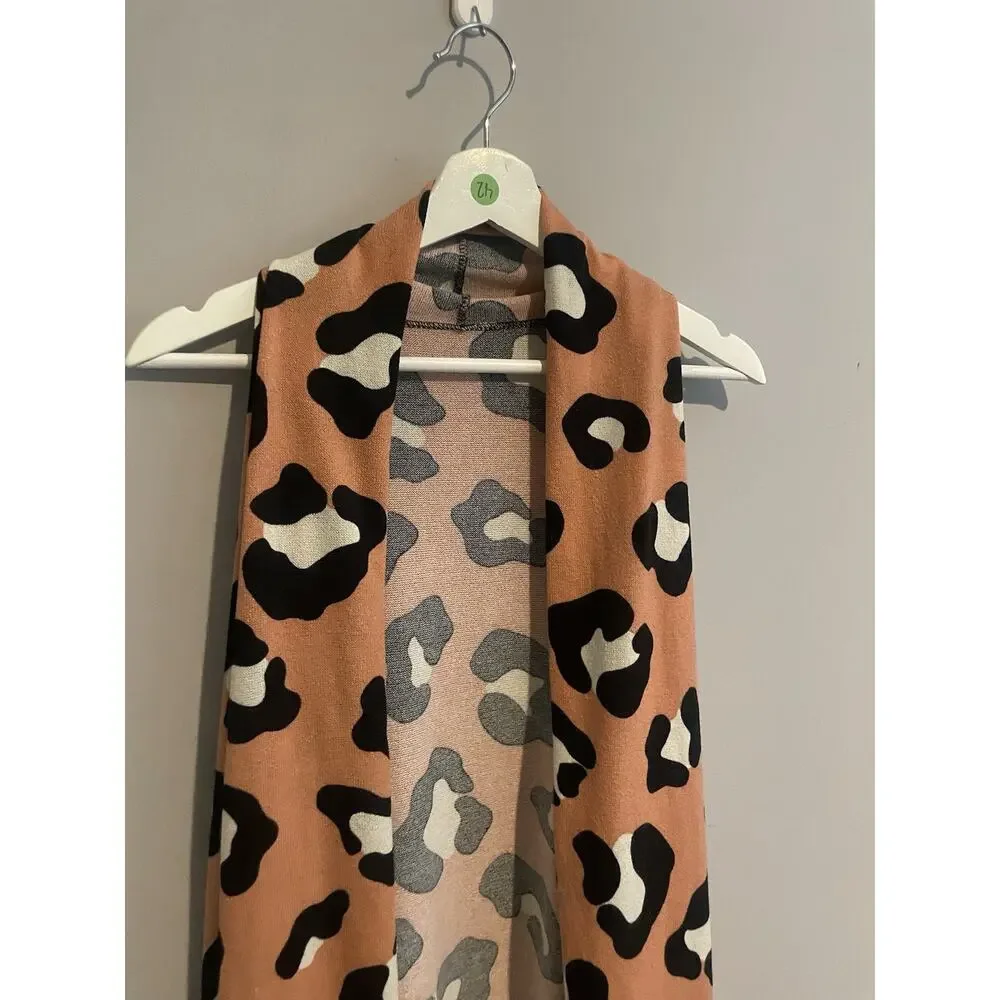 Sweater Womens Cardigan‎ Vest Animal Cheetah Print Tunic